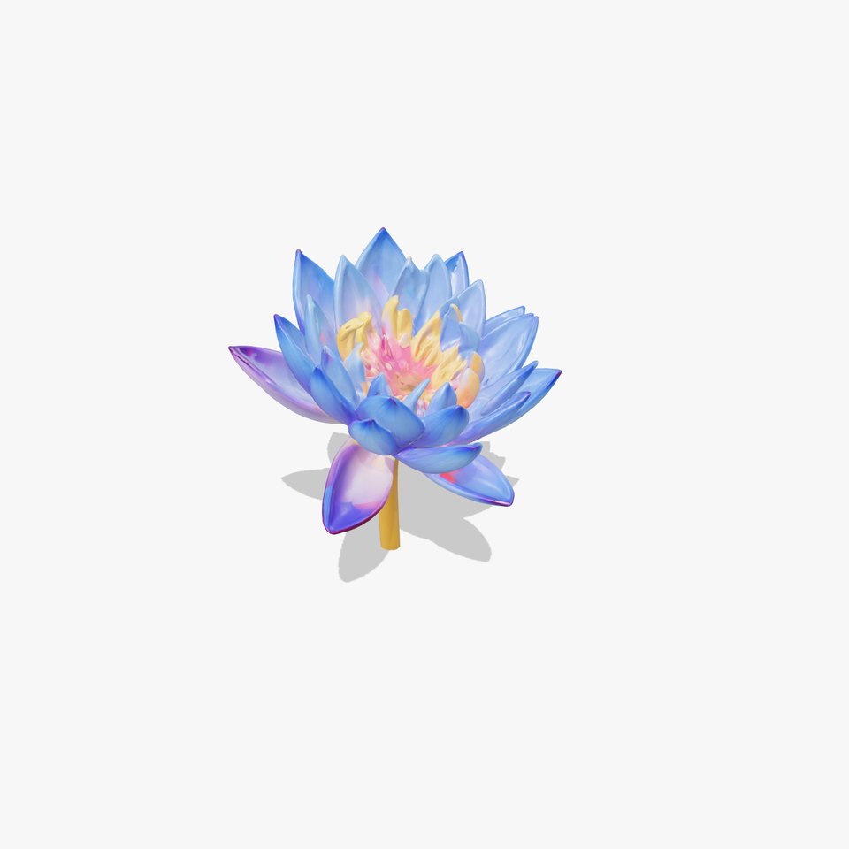 Blue Water Lily Realistic Model Pack